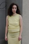 BASERANGE linen vest TODY-SL-SP24 green and yellow